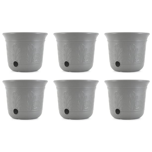 Suncast CPLHPL100 Heavy Duty 5 Gallon Resin Garden Hose Pot for 300'  Expandable Hose, Gray (6 Pack)