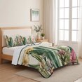 thumbnail image 5 of Twin XL Quilt Set 68''x98'', Vintage Green Cactus Lightweight Bedspread Coverlet Set with 2 Pillow Shams, Spring Floral Watercolor Botanical Breathable All Season Quilt Bedding for Dorm/Guest Room, 5 of 9