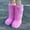 Pink, variant on Women's Faux Fur Boots Winter Comfy Plush Warm Snow Boot Comfortable Furry Knee-High Boots Fuzzy Outdoor Star Printed Flat Shoes Black 41