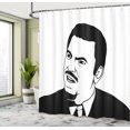 thumbnail image 5 of Ambesonne Humor Shower Curtain, Retro Comics Meme Troll, 69"Wx84"L, White and Black, 5 of 5