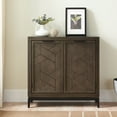 thumbnail image 5 of Leick Home Emmett 3 Tier Mixed Metal and Wood Entryway Storage Cabinet, Riverstone/Matte Black, 5 of 13