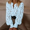 thumbnail image 5 of Pxiakgy Women's Dressy Casual Lace Blouse Long Sleeve Button Up Shirts Tops Spring Fall Fashion Clothes Hollow Out Dressy Eyelet Tops for Women Casual Lace Blouse Long Sleeve Up Shirts Tops Blue Xl, 5 of 9