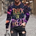 thumbnail image 1 of Blusas y camisas de manga larga con cuello redondo para hombre, estilo casual, cuello redondo, manga larga, camiseta estampada de Halloween, blusas, blusas de poliéster para hombre., 1 of 5
