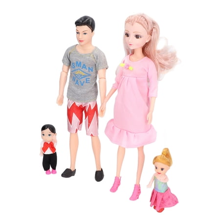 LYUMO Dad Mom Doll Set,Family Doll Set Children Cute Dad Pregnant Mom