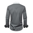 thumbnail image 2 of AZoiNM Men's Embroidered Long Sleeve Casual Shirt Loose Fit Button Down Polyester Top, 2 of 7