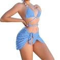 thumbnail image 1 of Gibobby Bañador de Bikini Nuevo bikini sexy europeo y americano traje de baño de piezas para mujer bikini(Azul,G), 1 of 5