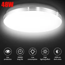 48W Led Panel Ceiling Light Ultra Thin Home Fixture Bedroom Kitchen 6600K Lamp