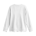 thumbnail image 5 of Eryao Lightweight Womens Sweatshirt Fall Winter Solid Color Oversized Crewneck Sweatshirts Scalloped Casual Long Sleeve Pullover Tops White,XXL, 5 of 7
