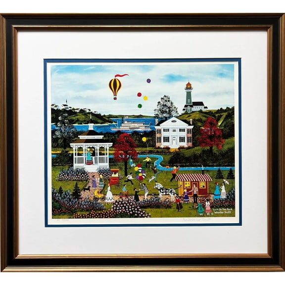 Jane Wooster Scott "Lark in the Park" CUSTOM FRAMED Lithograph Hand Signed Generic