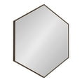 thumbnail image 1 of Kate and Laurel Rhodes 6-Sided Hexagon Wall Mirror, 30.75x34.75 Walnut Brown, 1 of 6