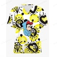 thumbnail image 2 of Disney Mickey Mouse cartoon print spa uniform beauty salon pet shop uniform fashion slim top scrub women's lab coatM Gao Jinjia LED, 2 of 2