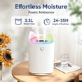 thumbnail image 2 of AIRFIRE 3.3L Top-fill Cool Mist Humidifier For Bedroom with Essential Oil Function, Super Quiet Air Humidifiers with Night Light - Perfect for Bedroom, Office, Nursery, Plant, 2 of 7