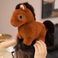 thumbnail image 2 of Twfbrm Horse Stuffed Animal Toys, 9" Fluffy Horse Plush Doll with Comfy Fabric and Stuffing, Soft and Cute Chinese Zodiac Horse Plushies Small Pony Toys Bedtime Companions for Couch Sofa Bed(Brown), 2 of 7