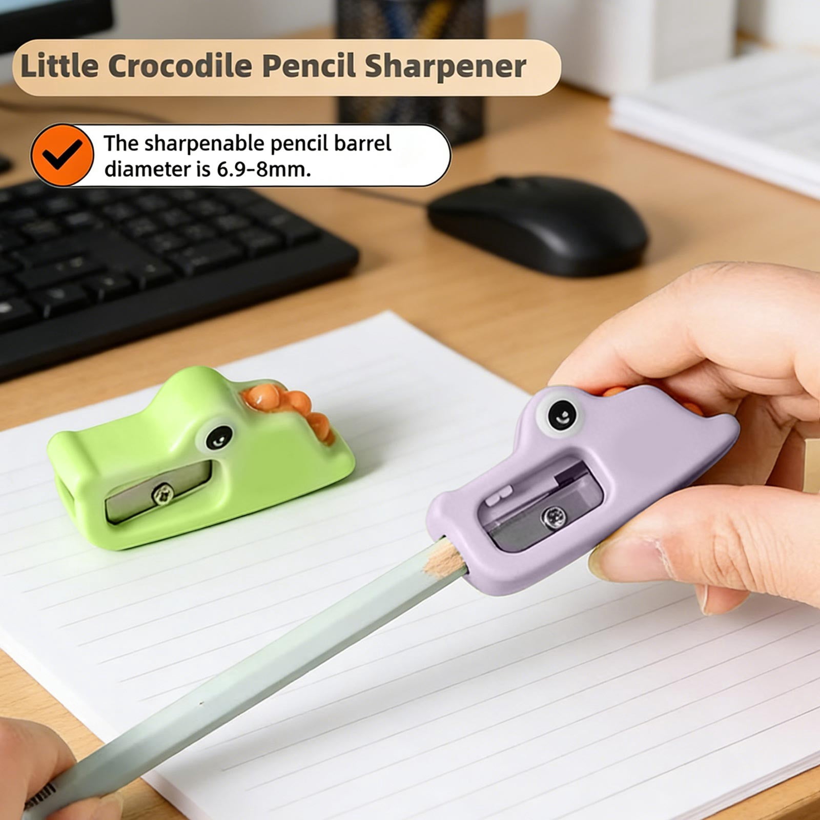 Seyotauo Plastic Pencil Sharpener, Portable Handheld Manual Design, Durable Cutting Performance, Practical Stationery for Student Study, Drawing, Classroom, Office and Travel Daily Use