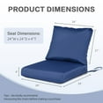 thumbnail image 5 of Aoodor Outdoor Chair Cushions Set, 24"x24", Water and Fade Resistant Patio Furniture Deep Seat Cushions, Navy Blue, 5 of 8