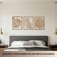 thumbnail image 2 of Modern Wooden Wall Sculptures - Set of 3 - Home Decor Accent - Large Wall Art for Living Room, Bedroom, Office - Easy Installation (Oak, Large - Tree Leaves), 2 of 8