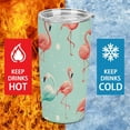 thumbnail image 3 of Flamingo Tumbler Print 20oz Stainless Steel Coffee Cup with Lid & Straw Double Wall Insulated Tumbler, 3 of 8