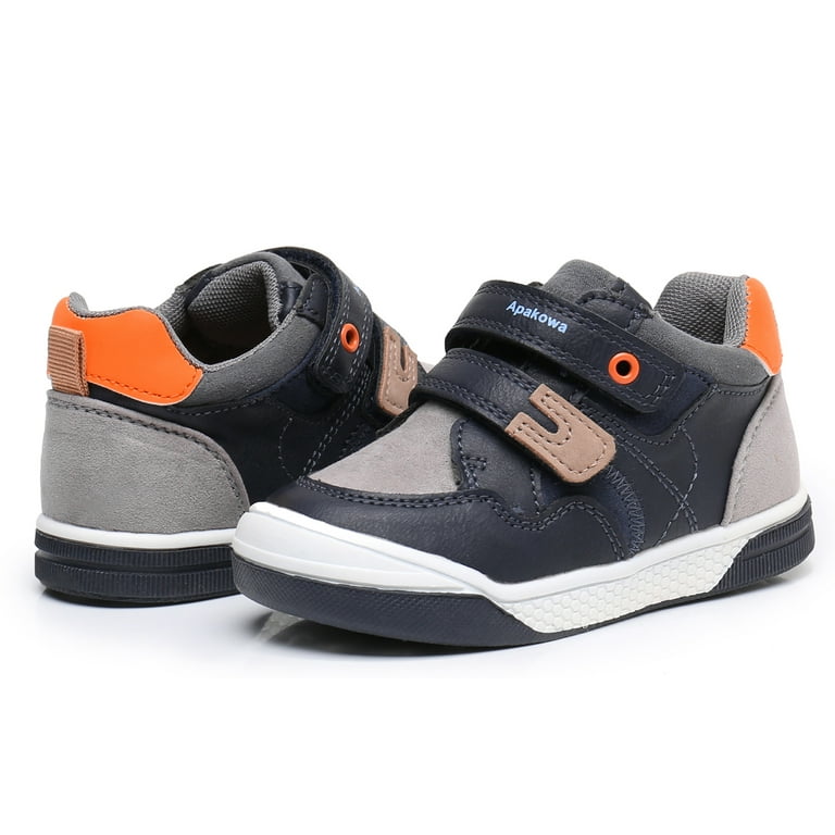 Blikcon Kids Boys Hook and Loop Sneakers Color Navygray Size