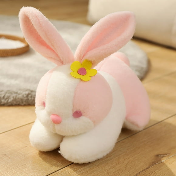 LSLJS Easter Stuffed Cute Bunny Doll Flower Cute Bunny Doll Plush Toy Gift for Mother and Child on Clearance