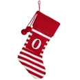 thumbnail image 2 of Mbvtdt Christmas Stocking,Striped Knit Initial Stockings,Monogram Letter Holiday Stocking,Family Gift Holder,Christmas Decoration,20x11 Inch,O, 2 of 5