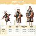 thumbnail image 3 of BZSMCE Wearable Blanket Hoodie Fashion Patchwork Blossoms Home Wear, 3 of 7