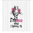 thumbnail image 3 of Ambesonne Giraffe Shower Curtain, Funny Animal Fashion, 69"Wx84"L, White Black and Pink, 3 of 3