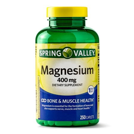 (2 Pack) Spring Valley Magnesium Caplets, 400 mg, 250