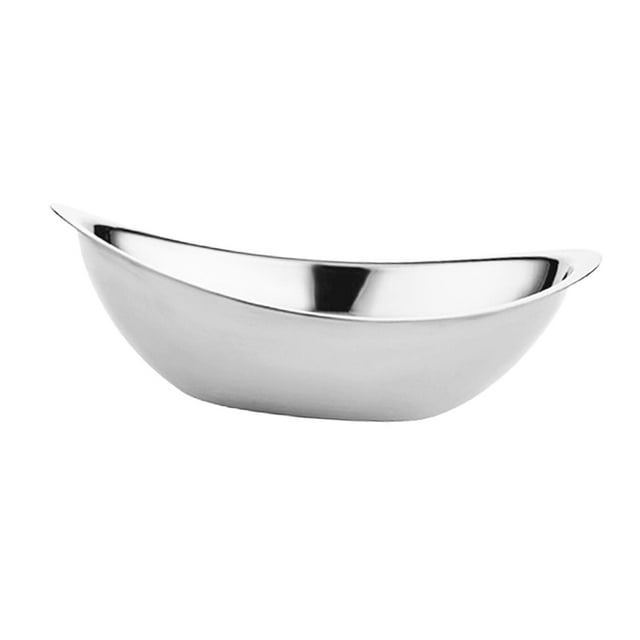 Ensaladera BLESIY de acero inoxidable cuenco decorativo frutero irrompible cuenco para aperitivos Plata M