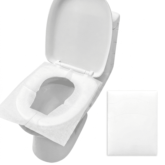 ROSEXIXI Toilet Seat Covers, 200-Count Disposable Flushable Liners - 14g Virgin Pulp Paper, 36x42.5cm, Travel Portable for Public Restrooms & Bathroom Hygiene Essentials