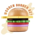 thumbnail image 2 of Juego de hamburguesas de Wooden Play Food Toy Pillowhale para niños pequeños, 2 of 6