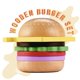 thumbnail image 2 of Juego de hamburguesas de Wooden Play Food Toy Pillowhale para niños pequeños, 2 of 6