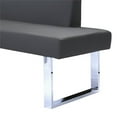 thumbnail image 3 of Hawthorne Collections 33" Modern Faux Leather Corner Dining Bench in Gray, 3 of 4