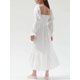 thumbnail image 2 of Vestido Tsseiatte para mujer, escote cuadrado, hombros descubiertos, manga larga abullonada, fruncido, cintura alta, informal, corte A, 2 of 7