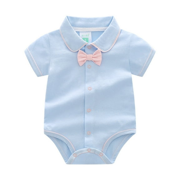 Bysome Onesies For Baby Boys Bow Short Sleeve Outsie Bodysuit Banquet Wedding Jumpsuit Clothes For 3-6 Months