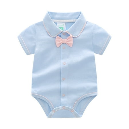 

Baby Boys Bow Short Sleeve Outsie Bodysuit Banquet Wedding Jumpsuit Clothes 3-6 Months