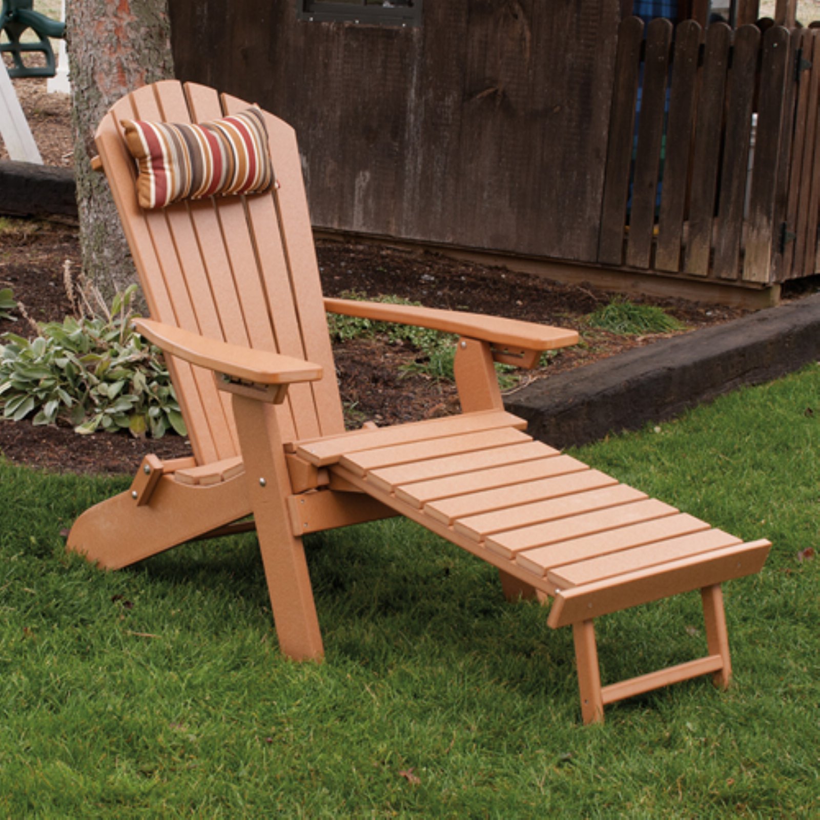 A &amp; L Furniture Recycled Plastic Folding Reclining Adirondack with Pullout Ottoman - image 1 of 4