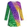 thumbnail image 4 of RMGVDSD Sequins Dresses For Women Carnival Festival Party Dress Color Block Long Sleeve Crew Neck Casual Dress Everyday Wear Valentine's Day Dress, 4 of 4