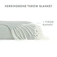 thumbnail image 3 of Noble Linens Eucalyptus Herringbone Throw Blanket, 50" x 60", 3 of 6