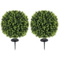 thumbnail image 1 of HOMCOM 2 PCs Artificial Eucalyptus Topiary Ball with Ground Stakes, 1 of 10