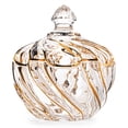thumbnail image 4 of STPgoods Golden Swirl Glass Serving Bowl With Lid Glass Candy & Cookie Jar, 4 of 7
