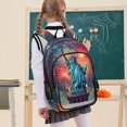 thumbnail image 7 of FORMRS Unisex School Backpack 17" Student Travel Bag with Laptop Compartment, Fireworks Night Pattern, 7 of 7
