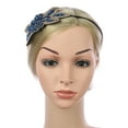 thumbnail image 4 of Gymayou 1920s Hair Accessories Beaded Flower Headbands Rhinestone Elastic Hair Hoops for Women Blue, 4 of 6