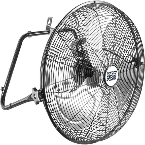 Maxx Air 20 Inch Wall Fan, High Velocity Wall Fan with 2250 CFM, 3-Speed Metal Floor Fan for Indoor Use, Efficient Air Circulation, Durable Construction