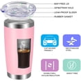 thumbnail image 3 of 20oz Tumbler with Lid and Straw Stainless Steel Tumbler Cup Vacuum Insulated Double Wall Travel Coffee Mug Perfect for Car Cup Holders(Pink 1 Pack), 3 of 7