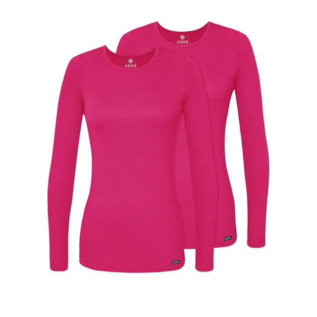Adar sous-Couches pour Femmes, Lot de 2 - T-Shirt de sous-Couche à Manches Longues Confortable