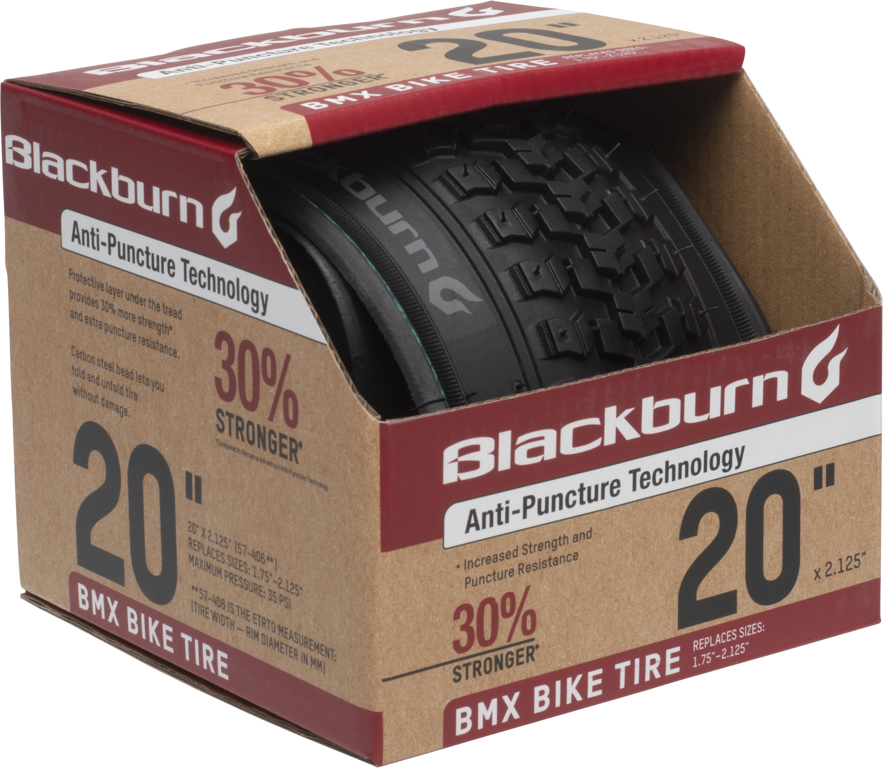 20,0 x 2,125 inch + Hose Set: Kenda Bicycle Tyre BMX K50 ETRTO 57-406 