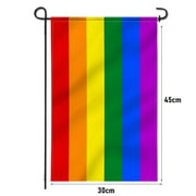 Rainbow Garden Flag LGBTQ Pride Flag Pride Flag Rainbow Garden Pride Flag Rainbow Double-Sided Yard Flag for Indoor Outdoor Decoration