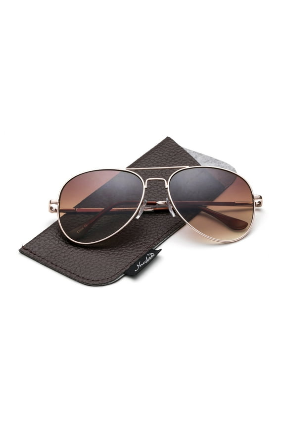 Classic Aviator Sunglasses for Men Metal Frame with Soft Case Lens with UV Protection