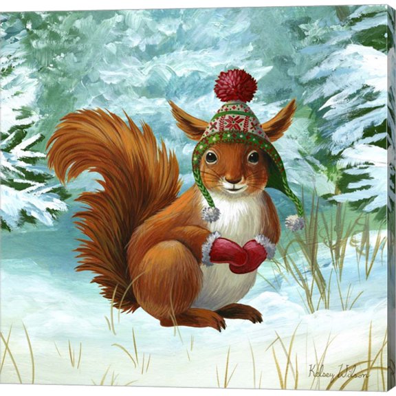 Great Art Now Winterscape IV-Squirrel by Kelsey Wilson, Canvas Wall Art, 12W x 12H