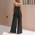 thumbnail image 4 of Women's Fashion Casual -Color Elegant Two-Piece Crewneck Vest Wide Leg Pants Set, 4 of 6